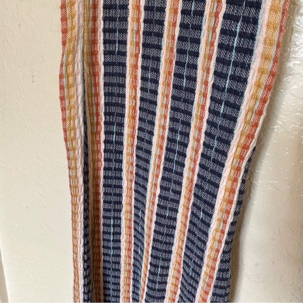 Free People Fine Line Slim High Waist Flare Striped Textured Pant Small Boho - Picture 9 of 13